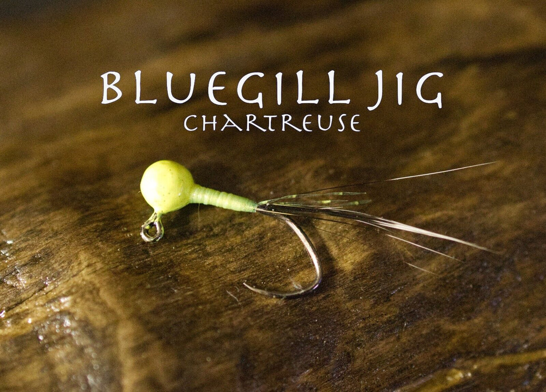 Handtied Bluegill jig chartreuse